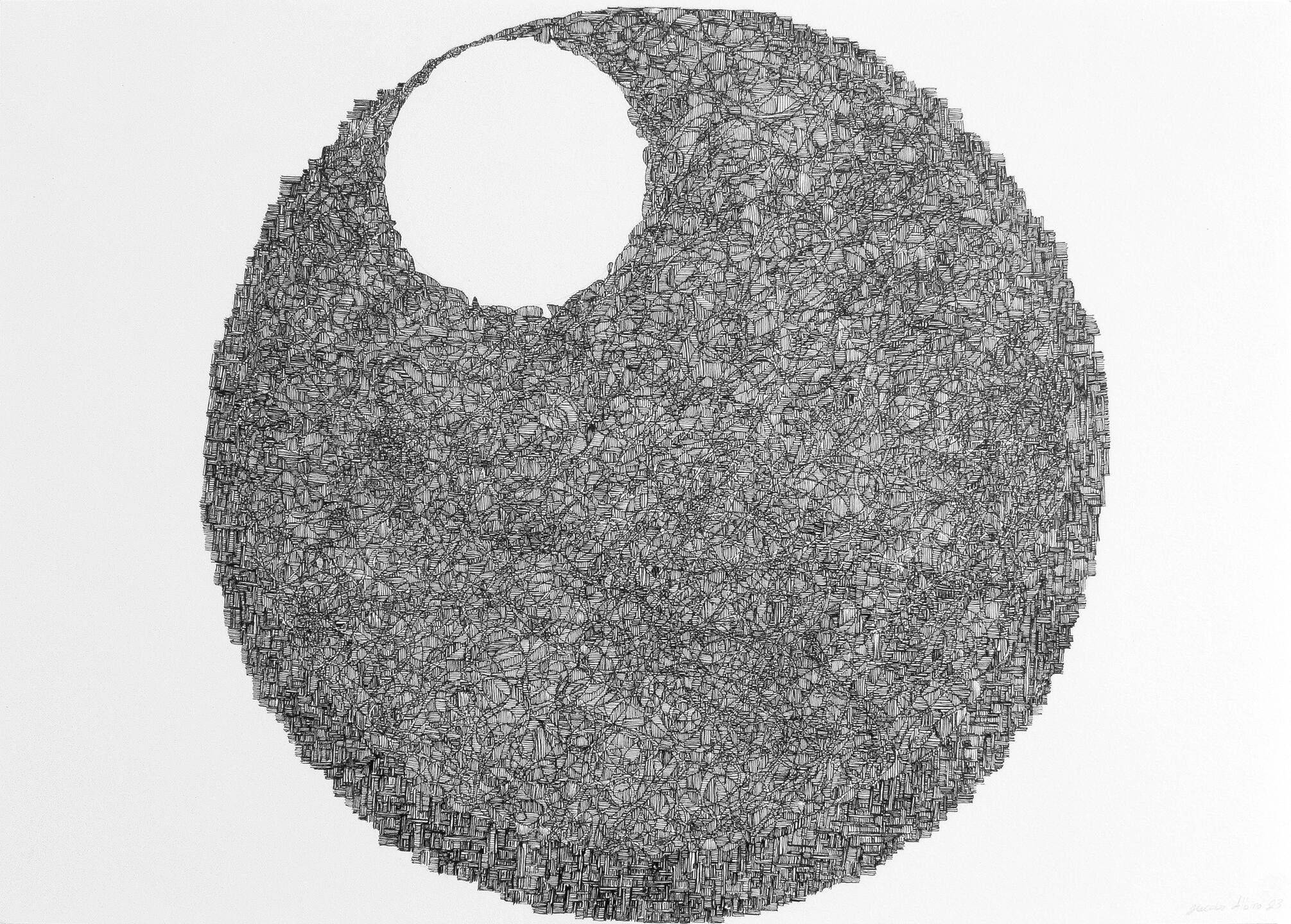 Oscilación. Tinta sobre papel de algodón. 77×56 cm. 2023. (Llamar al 55 25 00 11 18 para venta personalizada).