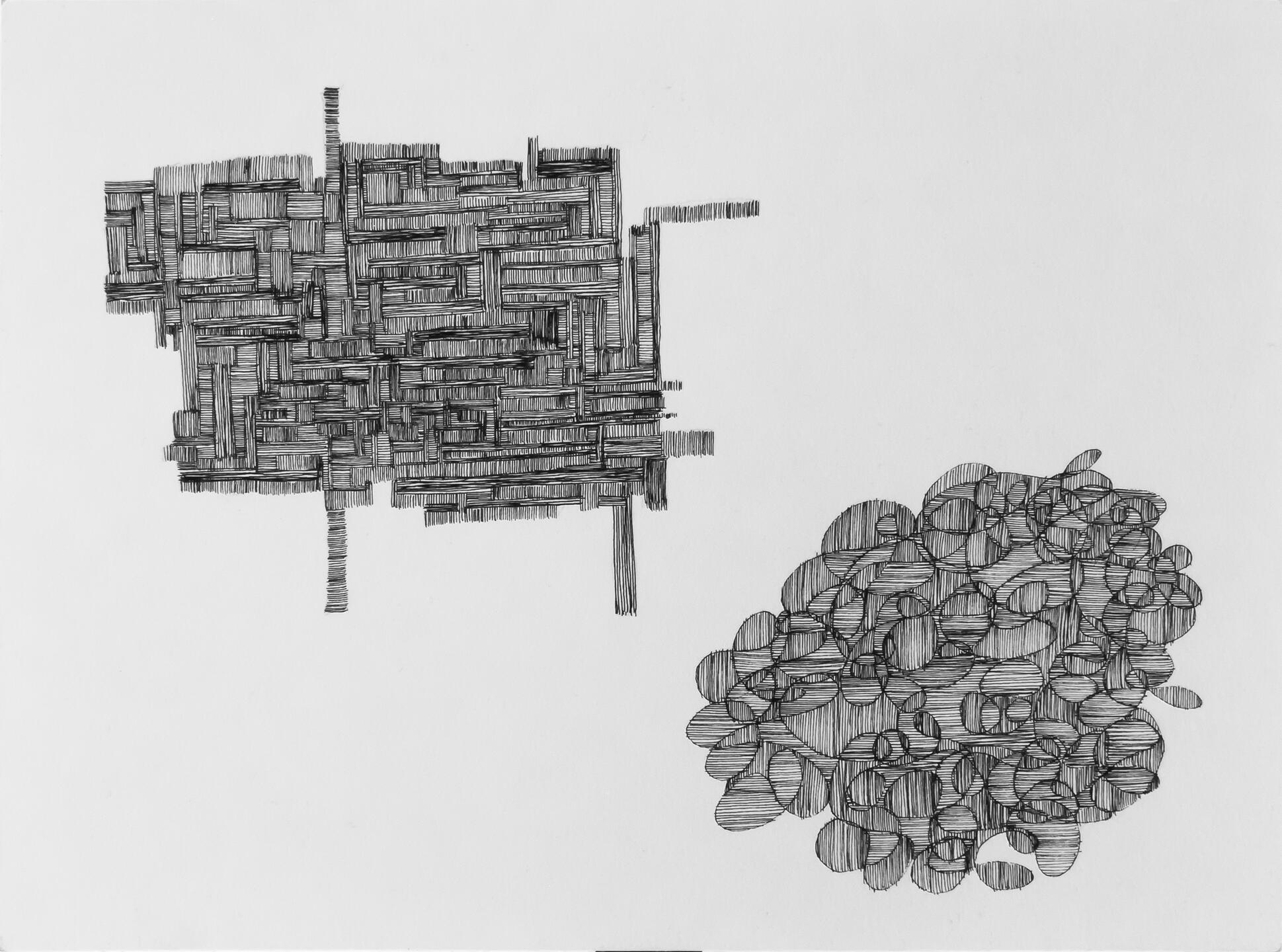 Diálogo. Tinta sobre papel de algodón. 28 × 34 cm. 2022. (Para venta personalizada llamar al 55 25 00 11 18).