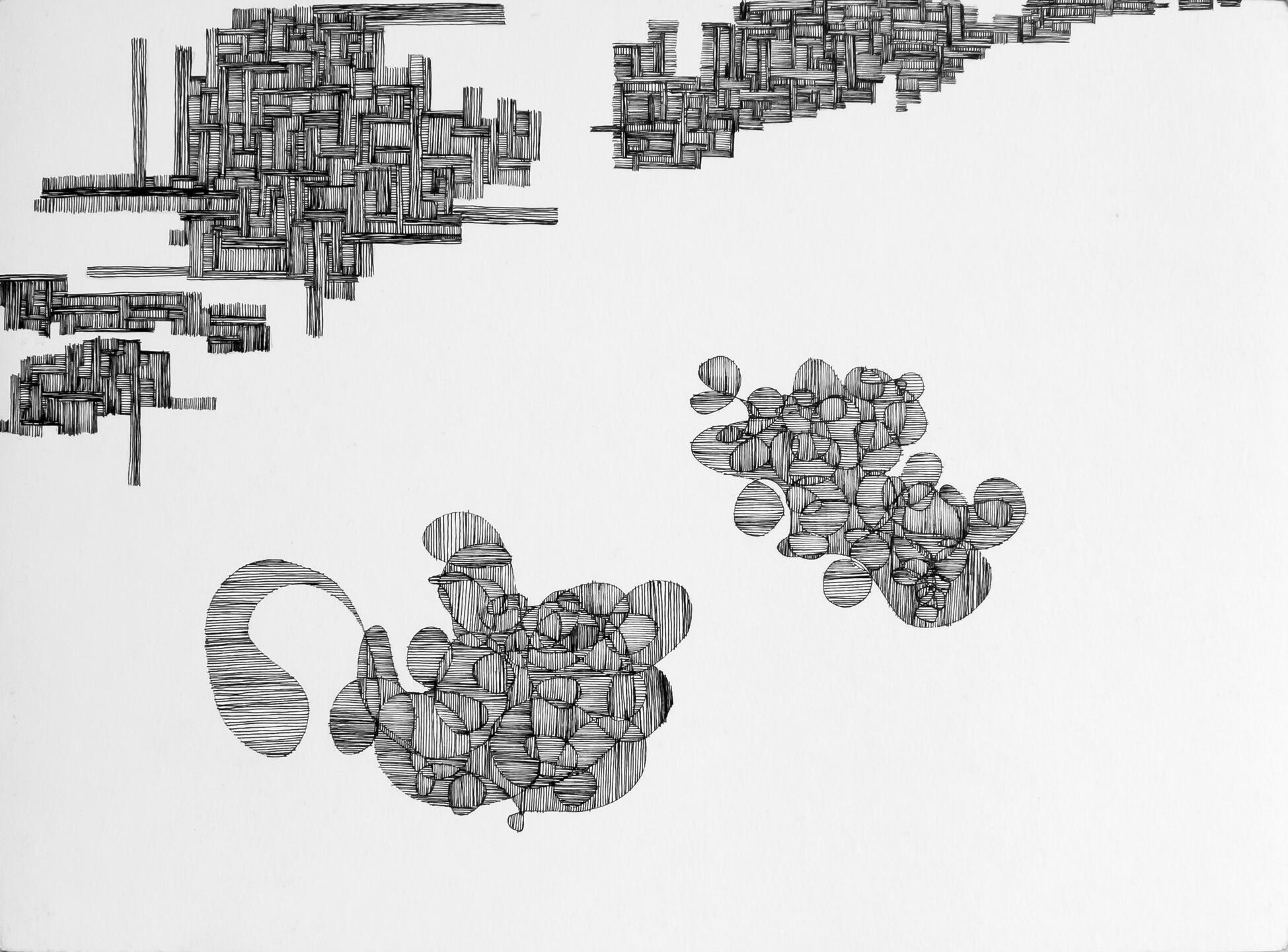 Conexión. Tinta sobre papel de algodón. 28 × 34 cm. 2022. (Para venta personalizada llamar al 55 25 00 11 18).