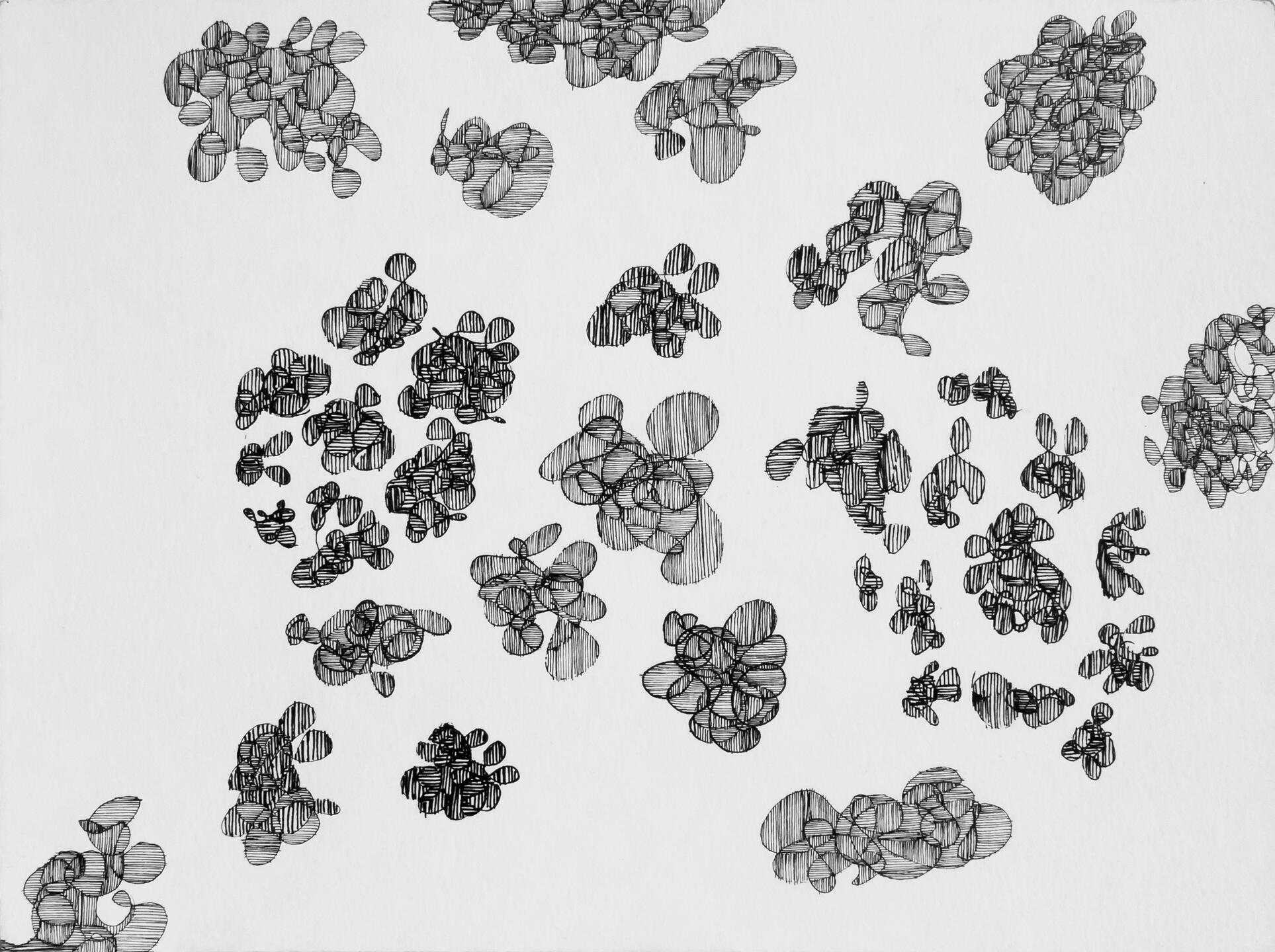 Panal. Tinta sobre papel de algodón. 28 × 34 cm. 2022. (Para venta personalizada llamar al 55 25 00 11 18).